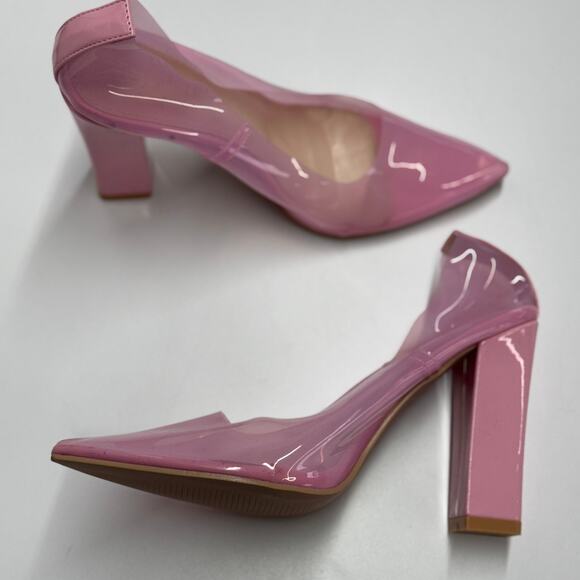 Nasty Gal Heels Womens 6 Pink Pointed Toe Block Heel Barbie Core - Picture 1 of 10